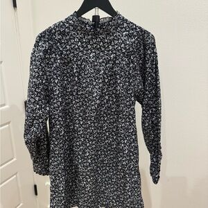 Zara Monochrome Floral Print Dress